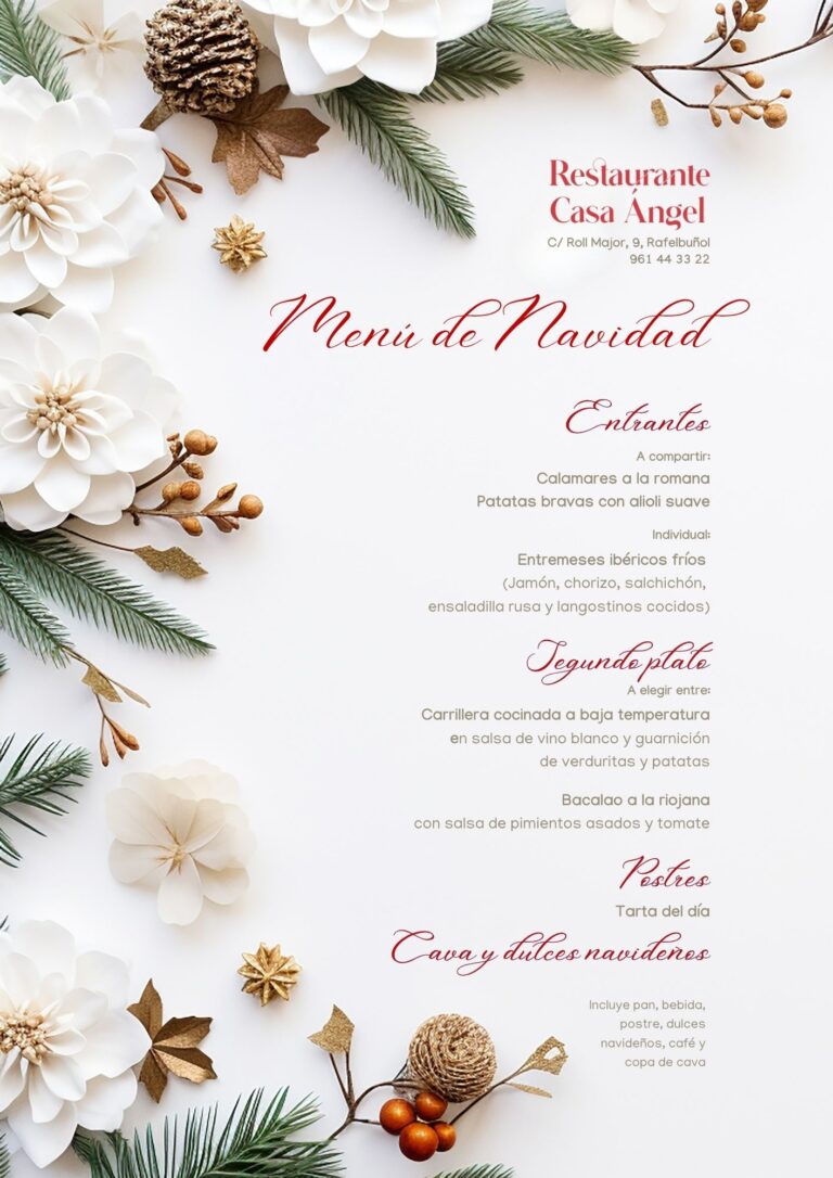 Menú De Navidad - 11 de diciembre Casa Ángel